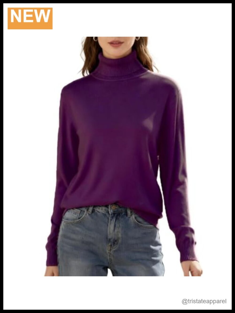 SANGTREE Women's Turtleneck Sweater Long Sleeve Pullover Top